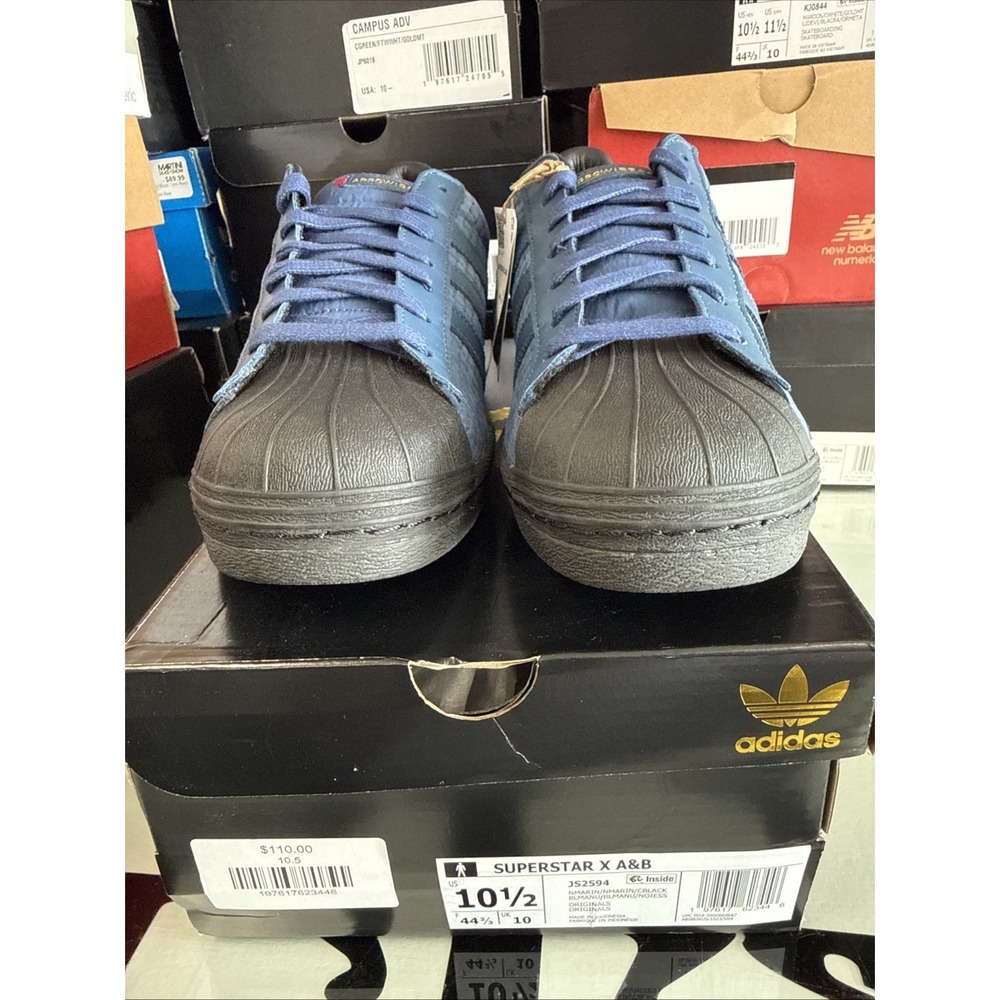 adidas Originals SUPERSTAR X A&B MEN'S SHOES JS2594 Night Marine Size 10.5 NEW